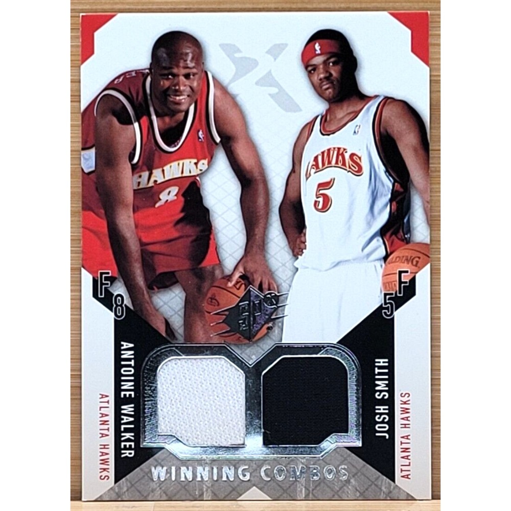 2004-05 SPX ANTOINE WALKER JOSH SMITH GAME USED RELIC WINNING COMBOS